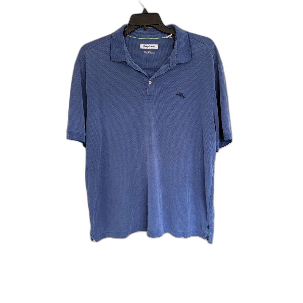 Tommy Bahama IslandZone Blue Textured‎ Polo Shirt - Size XXL